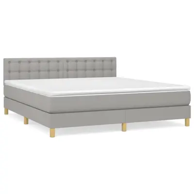 vidaXL Box spring postelja z vzmetnico svetlo siva 160x200 cm žamet