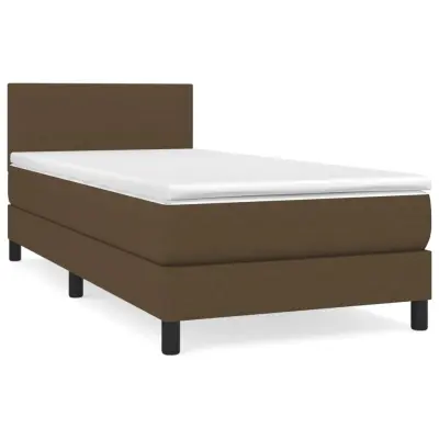 vidaXL Box spring postelja z vzmetnico temno rjava 80x200 cm blago