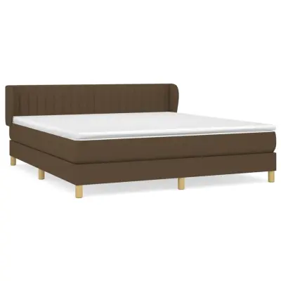 vidaXL Box spring postelja z vzmetnico temno rjava 180x200 cm blago