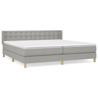 vidaXL Box spring postelja z vzmetnico svetlo siva 160x200 cm žamet
