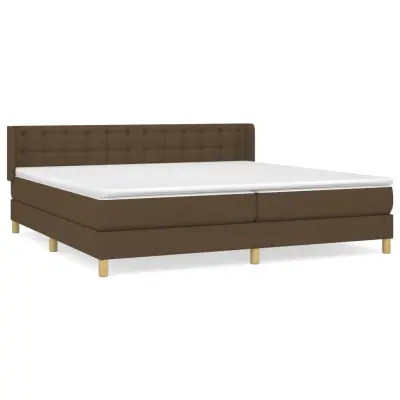 vidaXL Box spring postelja z vzmetnico temno rjava 180x200 cm blago