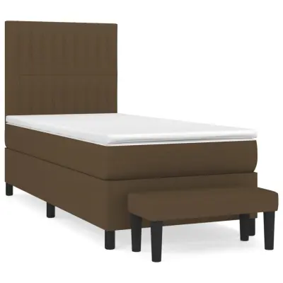 vidaXL Box spring postelja z vzmetnico temno rjava 80x200 cm blago