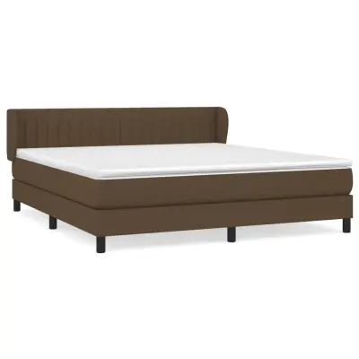 vidaXL Box spring postelja z vzmetnico temno rjava 160x200 cm blago