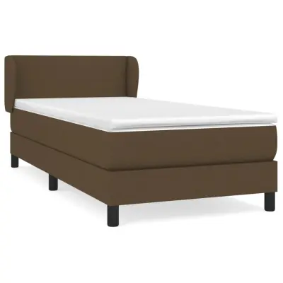 vidaXL Box spring postelja z vzmetnico temno rjava 80x200 cm blago