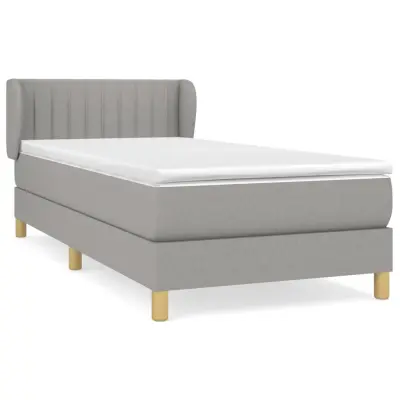 vidaXL Box spring postelja z vzmetnico svetlo siva 80x200 cm blago