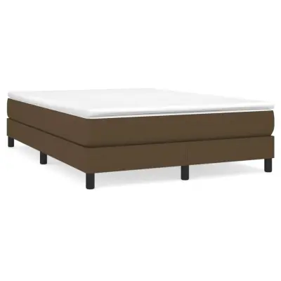 vidaXL Box spring postelja z vzmetnico temno rjava 160x200 cm blago