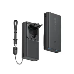 VEGER prenosna baterija ACE100 10000 mAh, vgrajen EU vtič, črna