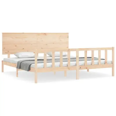 vidaXL Posteljni okvir brez vzmetnice 200x200 cm trdna borovina