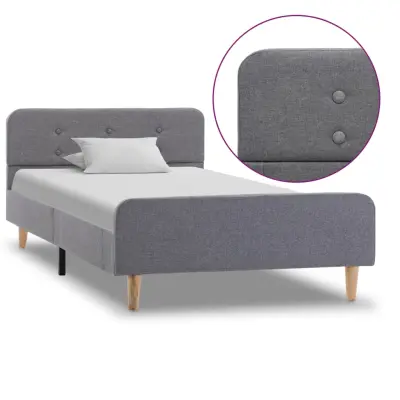 vidaXL Posteljni okvir svetlo sivo blago 100x200 cm