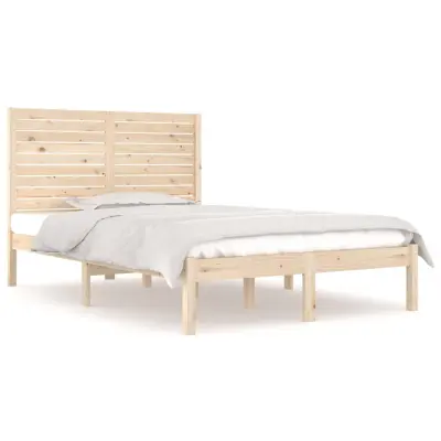 vidaXL Posteljni okvir iz trdnega lesa 135x190 cm