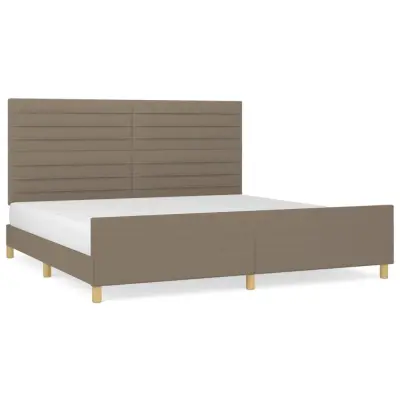 vidaXL Posteljni okvir brez vzmetnice taupe 200x200 cm blago
