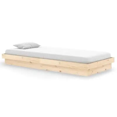 vidaXL Posteljni okvir iz trdnega lesa 90x200 cm