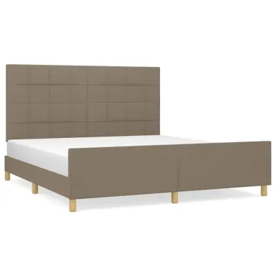 vidaXL Posteljni okvir brez vzmetnice taupe 160x200 cm blago