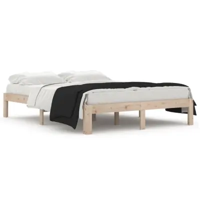 vidaXL Posteljni okvir iz trdne borovine 140x190 cm