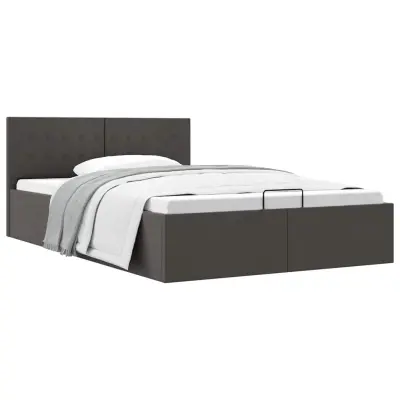 vidaXL Dvižni posteljni okvir temno sivo blago 140x200 cm