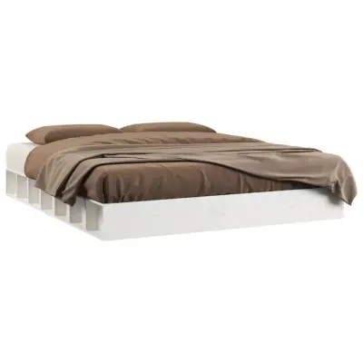 vidaXL Posteljni okvir bel 160x200 cm trden les