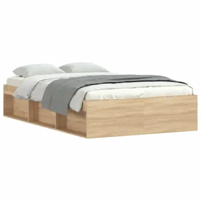 vidaXL Posteljni okvir sonoma hrast 120x190 cm