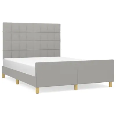 vidaXL Posteljni okvir brez vzmetnice svetlo siv 140x190 cm blago