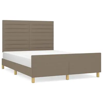 vidaXL Posteljni okvir brez vzmetnice taupe 140x190 cm blago
