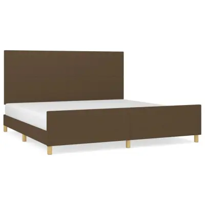 vidaXL Posteljni okvir brez vzmetnice temno rjav 200x200 cm blago