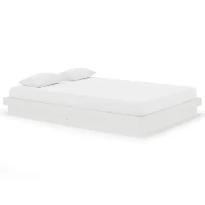 vidaXL Posteljni okvir bel iz trdnega lesa 140x200 cm