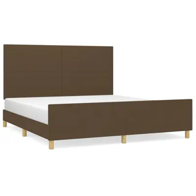 vidaXL Posteljni okvir brez vzmetnice temno rjav 160x200 cm blago
