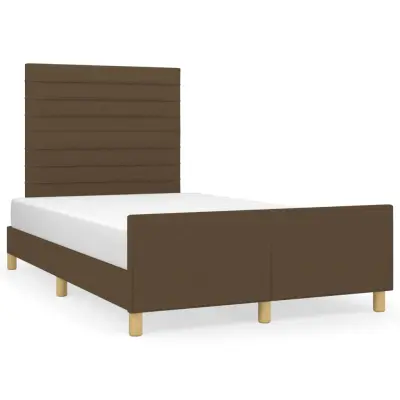 vidaXL Posteljni okvir brez vzmetnice temno rjav 120x200 cm blago