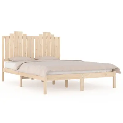 vidaXL Posteljni okvir iz trdne borovine 140x190 cm