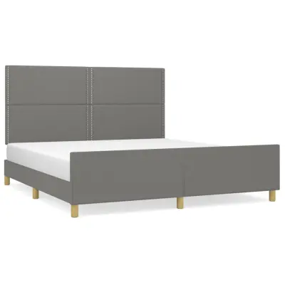 vidaXL Posteljni okvir brez vzmetnice temno siv 180x200 cm tkanina