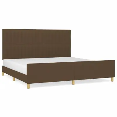vidaXL Posteljni okvir brez vzmetnice temno rjav 200x200 cm blago