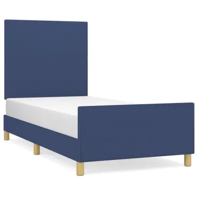 vidaXL posteljni okvir brez vzmetnice Modra 80x200 cm Tkanina