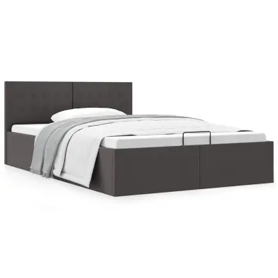 vidaXL Dvižni posteljni okvir temno sivo blago 120x200 cm
