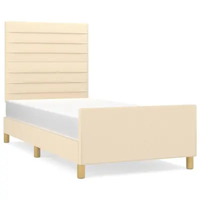 vidaXL posteljni okvir brez vzmetnice Cream 80x200 cm Tkanina