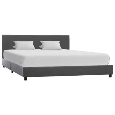 vidaXL Posteljni okvir sivo umetno usnje 140x200 cm