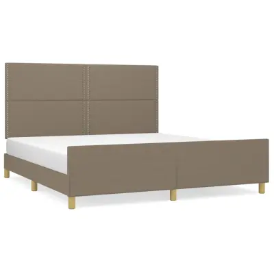 vidaXL Posteljni okvir brez vzmetnice taupe 180x200 cm blago