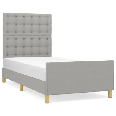 vidaXL Posteljni okvir z vzglavjem svetlo siv 80x200 cm blago