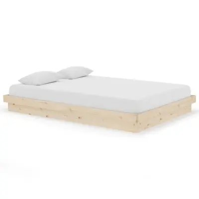 vidaXL Posteljni okvir iz trdnega lesa 140x200 cm