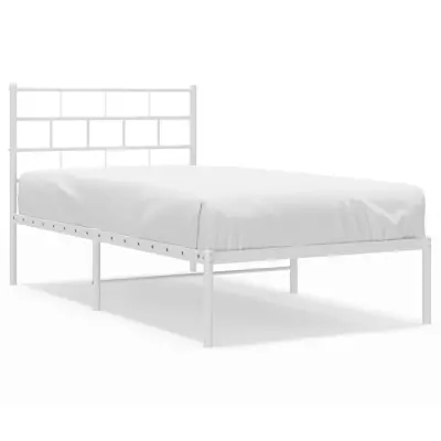 vidaXL Kovinski posteljni okvir brez vzmetnice z vzglavjem 75x190 cm
