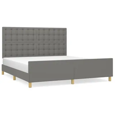 vidaXL Posteljni okvir brez vzmetnice temno siv 160x200 cm blago