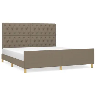 vidaXL Posteljni okvir brez vzmetnice taupe 160x200 cm blago