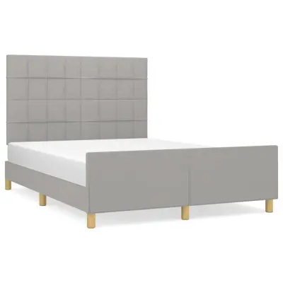 vidaXL Posteljni okvir brez vzmetnice svetlo siv 140x200 cm tkanina