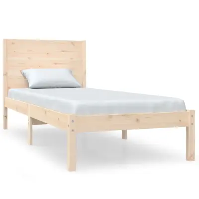 vidaXL Posteljni okvir iz trdnega lesa 90x190 cm