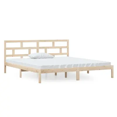 vidaXL Posteljni okvir iz borovine 140x190 cm