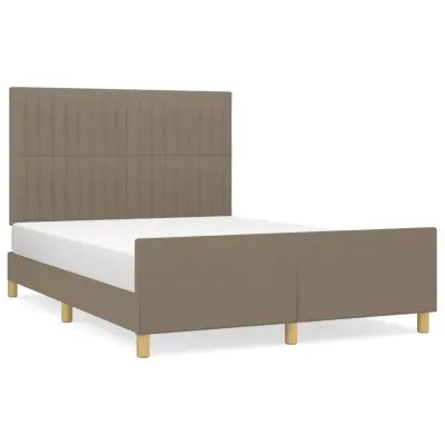 vidaXL Posteljni okvir brez vzmetnice taupe 140x190 cm blago