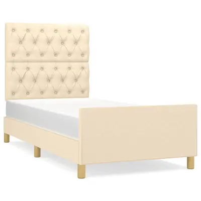 vidaXL posteljni okvir brez vzmetnice Cream 80x200 cm Tkanina