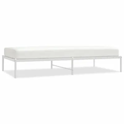 vidaXL Kovinski posteljni okvir bel 100x200 cm