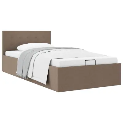 vidaXL Dvižni posteljni okvir taupe blago 100x200 cm