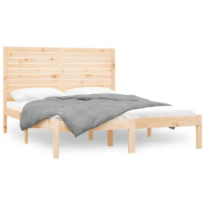 vidaXL Posteljni okvir iz trdnega lesa 140x200 cm