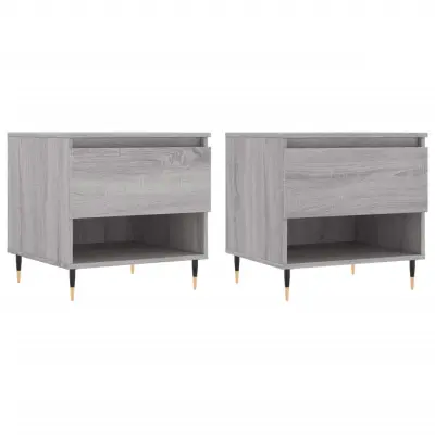 vidaXL Klubska mizica 2 kosa siva sonoma 50x46x50 cm inženirski les