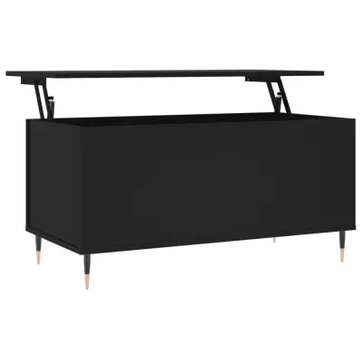 vidaXL Klubska mizica črna 90x44,5x45 cm inženirski les